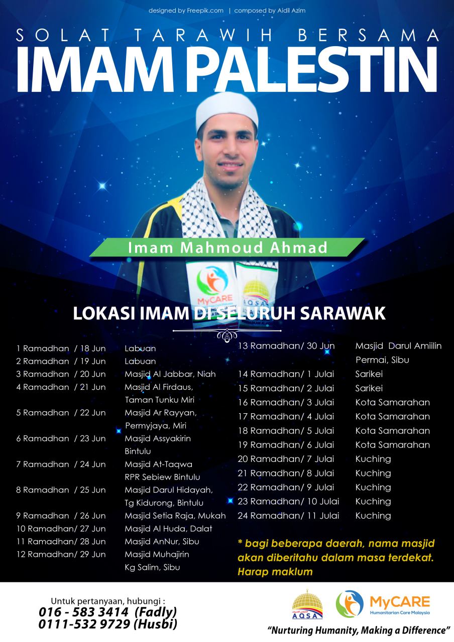 Jadual Imam Palestin di seluruh Sarawak